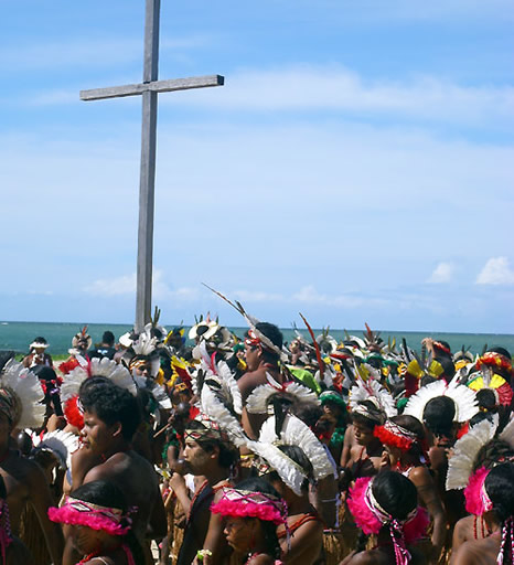 Cruz e indios Pataxós - sur de Bahía