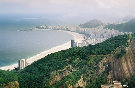 Playas Leme y Copacabana desde el Pan de Azucar